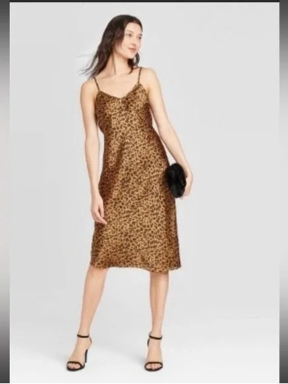 a new day Leopard Print Slip Midi Dress - Brown